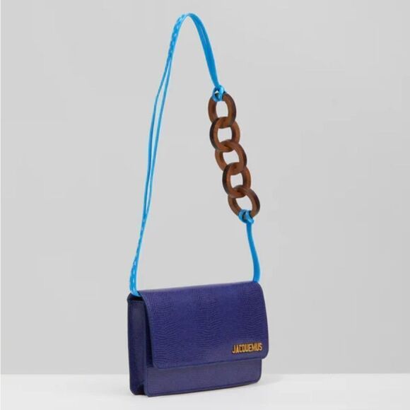 JACQUEMUS NWT Le Riviera Blue Shoulder Bag - Picture 3 of 4